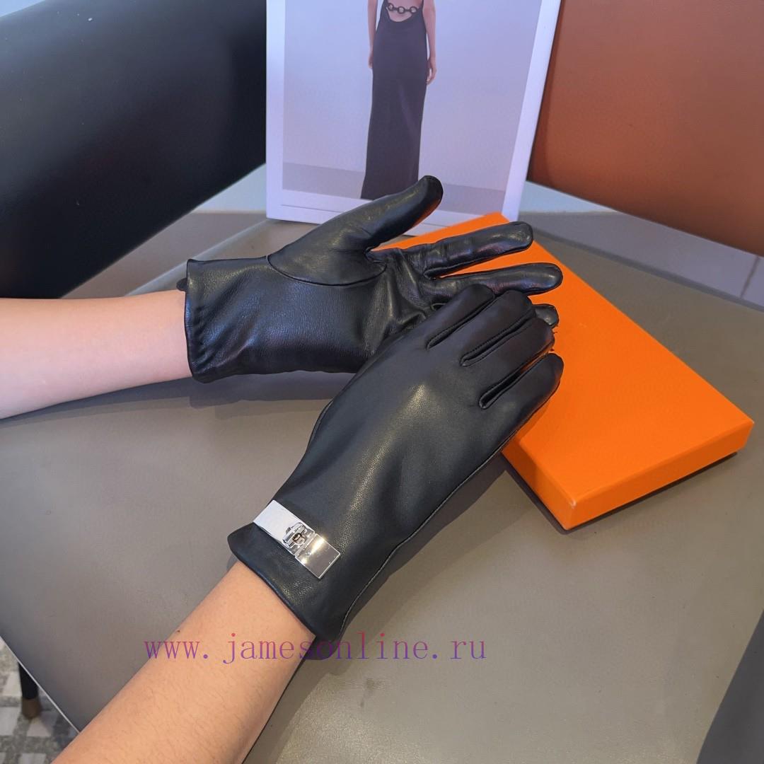 Hermes sheepskin gloves, fashionable gloves, warm interior for autumn and winter, classic anq55zkvzw - Image 3