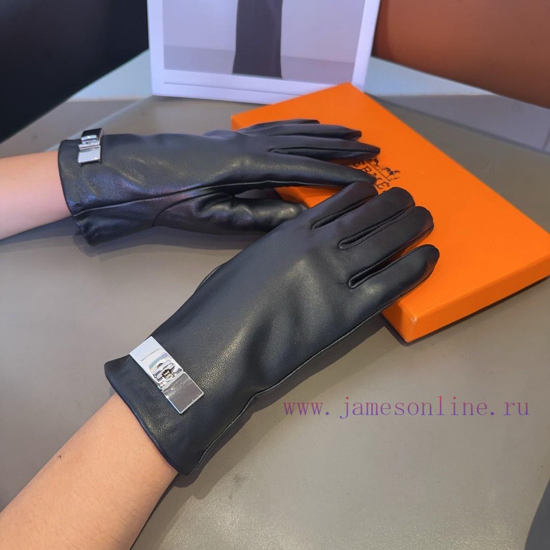 Hermes sheepskin gloves, fashionable gloves, warm interior for autumn and winter, classic anq55zkvzw - Image 4
