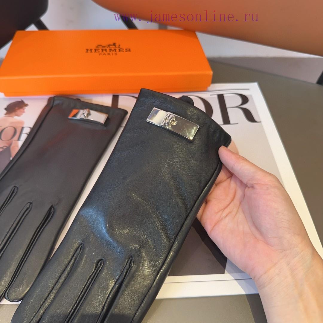 Hermes sheepskin gloves, fashionable gloves, warm interior for autumn and winter, classic anq55zkvzw - Image 6