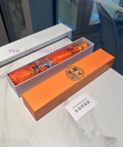 Herm è s Classic Orange Feather Horse Premium H Home Triple Fold Automatic Umbrella Heavy Du51fjaxbf