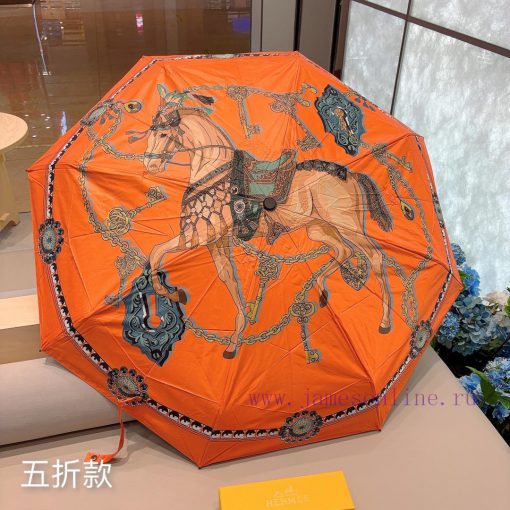 HERM È S 2024 new five fold umbrella hot selling fashion index explosive table, whether used7fot0ubm - Image 9
