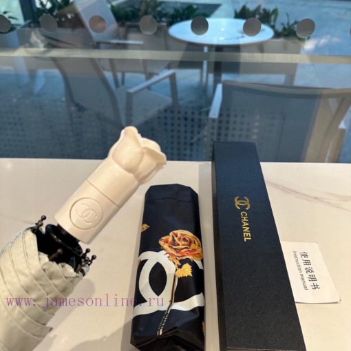 CHANEL's new rose handle and golden branch rose three fold automatic folding umbrella are mavtavve0c - Image 7