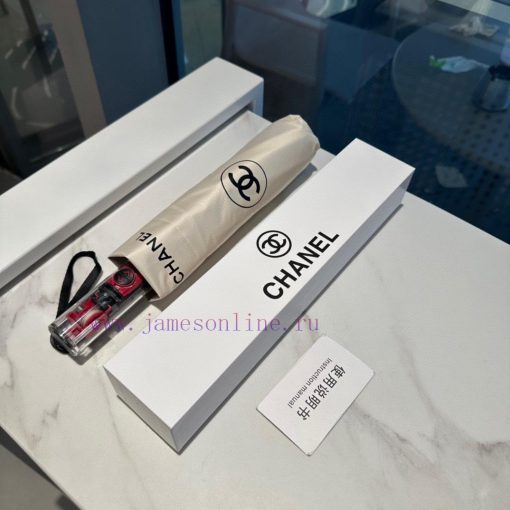 CHANEL transparent handle, three fold automatic folding umbrella, classic hot selling, usingm6fo5coz