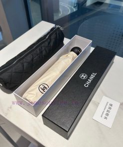 CHANEL Chain Bag Classic Chanel Triple Fold Camellia Umbrella with Automatic Folding Umbrell27q88m4o