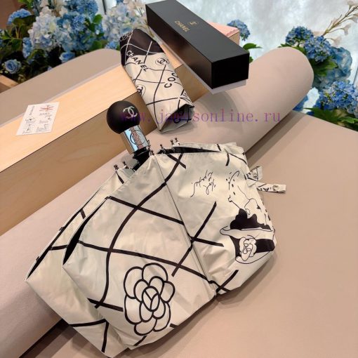 CHANEL Coco 5 Triple Fold Automatic Folding Sunny Umbrella Made from Taiwan Imported UV Prot67y8iwpg - Image 6