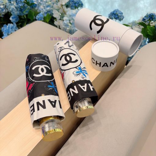 CHANEL crystal handle, five fold manual folding umbrella, made of imported UV resistant umbrq3vm5yd7 - Image 2