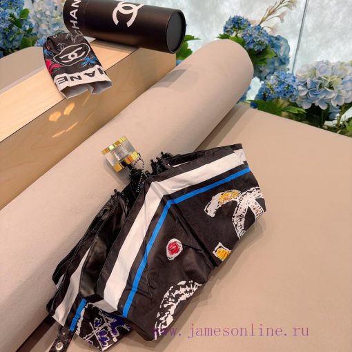CHANEL crystal handle, five fold manual folding umbrella, made of imported UV resistant umbrq3vm5yd7 - Image 5