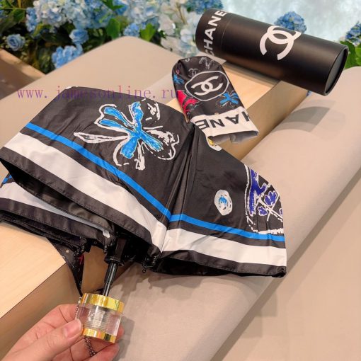 CHANEL crystal handle, five fold manual folding umbrella, made of imported UV resistant umbrq3vm5yd7 - Image 6