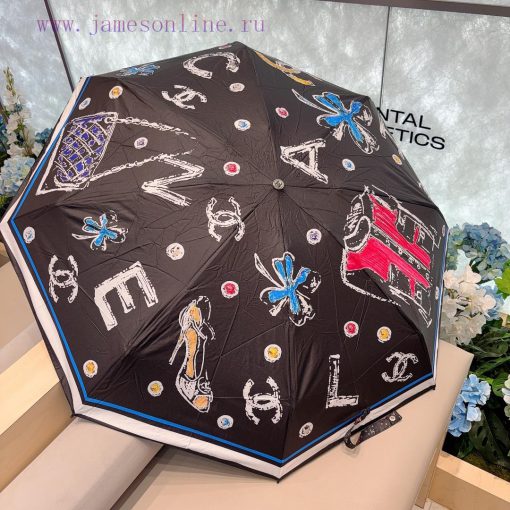 CHANEL crystal handle, five fold manual folding umbrella, made of imported UV resistant umbrq3vm5yd7 - Image 9