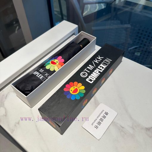 Trendy brand Takashi Murakami's three fold folding automatic umbrella design is generous, wiibyiz557 - Image 2