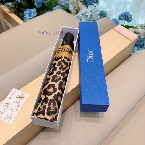 DIOR's new leopard print pattern, three fold automatic folding umbrella, fashionable OEM quarlwin87j - Image 2