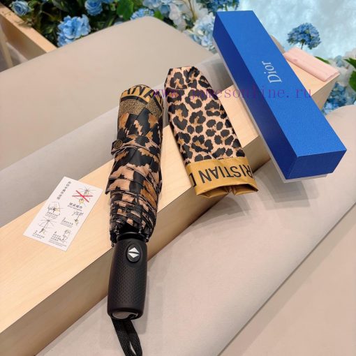 DIOR's new leopard print pattern, three fold automatic folding umbrella, fashionable OEM quarlwin87j - Image 3