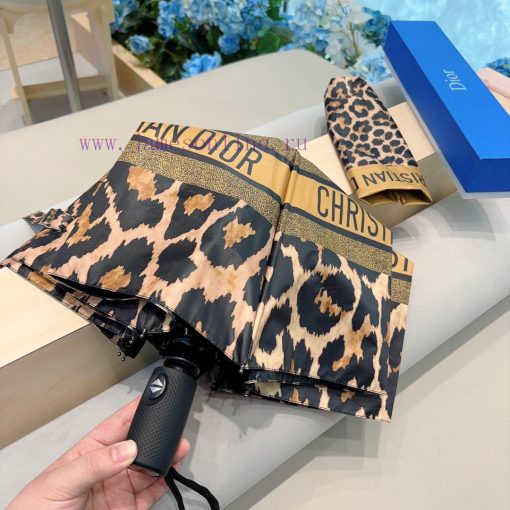 DIOR's new leopard print pattern, three fold automatic folding umbrella, fashionable OEM quarlwin87j - Image 7