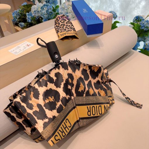 DIOR's new leopard print pattern, three fold automatic folding umbrella, fashionable OEM quarlwin87j - Image 8