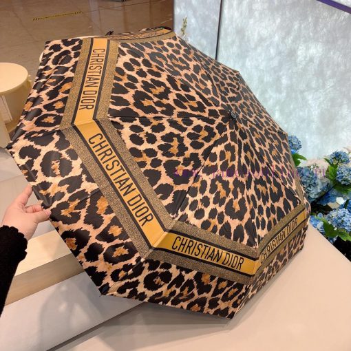 DIOR's new leopard print pattern, three fold automatic folding umbrella, fashionable OEM quarlwin87j - Image 10