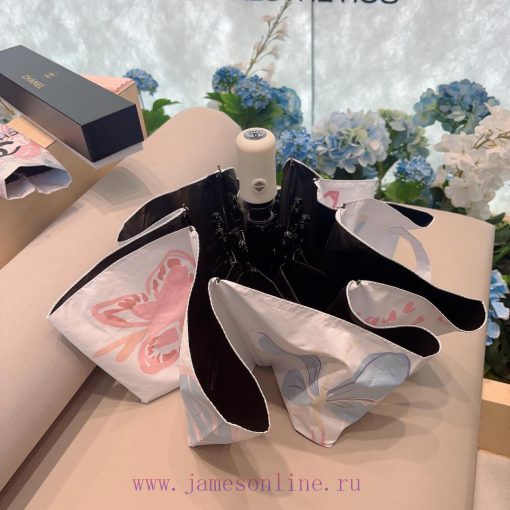CHANEL Color Butterfly 🦋🦋 Triple fold automatic folding sunny umbrella classic hot selling, 2o1tzsgt - Image 8