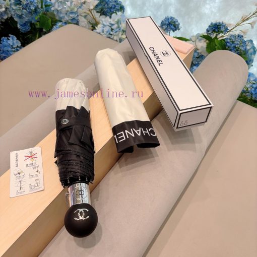 CHANEL Classic Splicing Triple Fold Automatic Folding Umbrella Made of Taiwan Imported UV Prpfpvug0r - Image 3