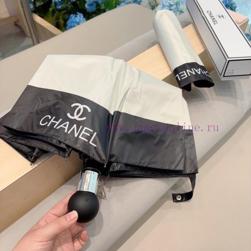 CHANEL Classic Splicing Triple Fold Automatic Folding Umbrella Made of Taiwan Imported UV Prpfpvug0r - Image 4