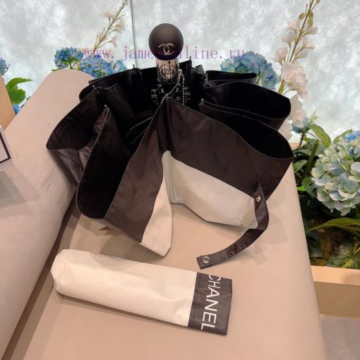 CHANEL Classic Splicing Triple Fold Automatic Folding Umbrella Made of Taiwan Imported UV Prpfpvug0r - Image 5