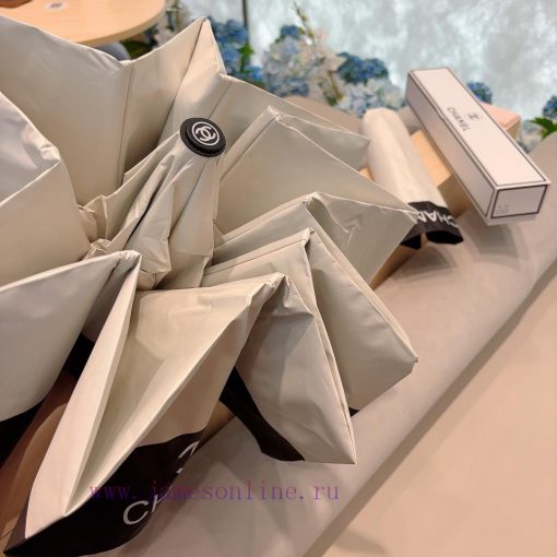 CHANEL Classic Splicing Triple Fold Automatic Folding Umbrella Made of Taiwan Imported UV Prpfpvug0r - Image 6