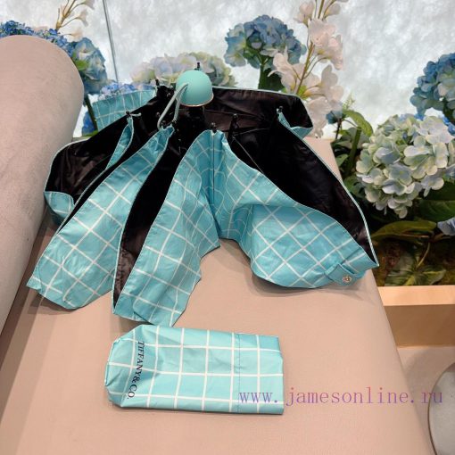 Tiffany Mini Small Sized Grid Five Fold Hand Folding Sunny Umbrella, New and Popular, Comes dx62ut4e - Image 7