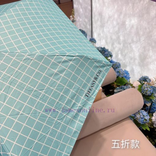 Tiffany Mini Small Sized Grid Five Fold Hand Folding Sunny Umbrella, New and Popular, Comes dx62ut4e - Image 9