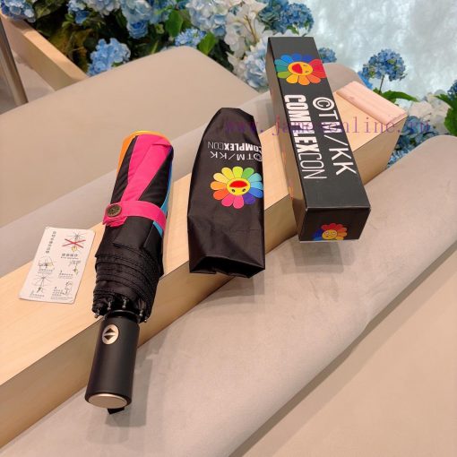 Trendy Murakami Takashi Sunflower Triple Fold Automatic Sunny Umbrella with Elegant Design, p90u57kd - Image 3