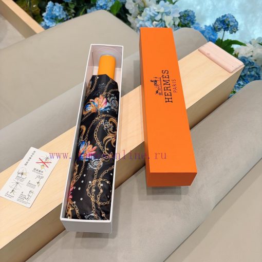 Herm è s' premium H home triple fold automatic umbrella is presented with its exquisite crafrtepaifx