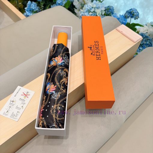 Herm è s' premium H home triple fold automatic umbrella is presented with its exquisite crafrtepaifx - Image 2