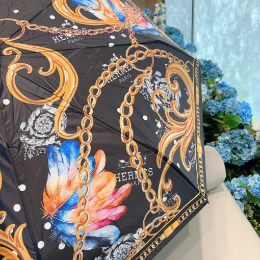 Herm è s' premium H home triple fold automatic umbrella is presented with its exquisite crafrtepaifx - Image 10