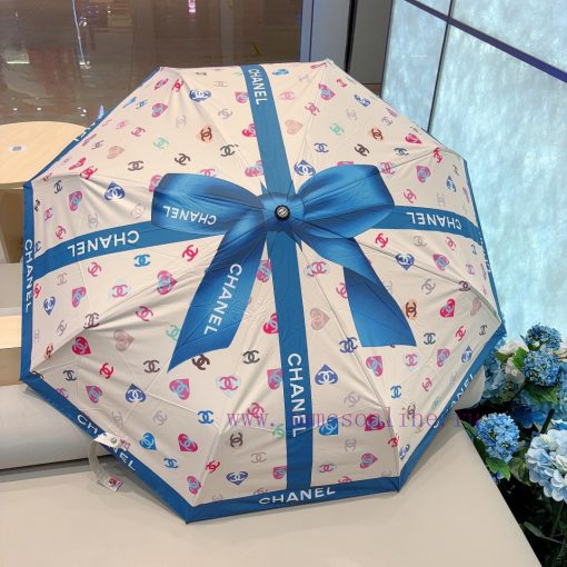 CHANEL Butterfly Knot Classic Returns, Triple Fold Automatic Folding Umbrella with Chanel Soxjozmn8z - Image 9