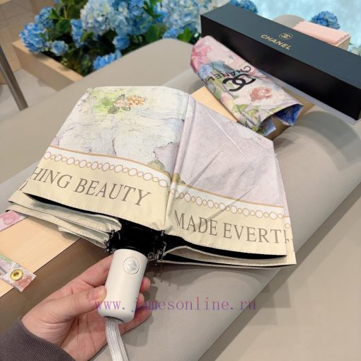 CHANEL's three fold automatic folding umbrella is made of Taiwan imported UV resistant umbred44zbfi1 - Image 5