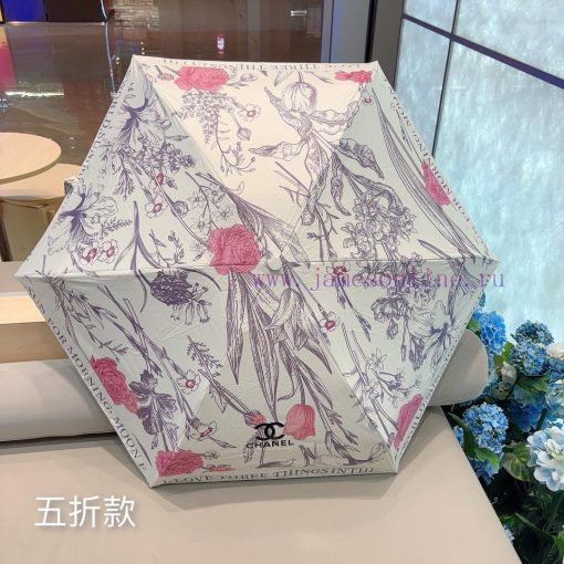 CHANEL hand folded umbrella with 50% flower branches, made of imported UV resistant umbrella8xbyew0f - Image 8
