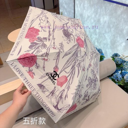CHANEL hand folded umbrella with 50% flower branches, made of imported UV resistant umbrella8xbyew0f - Image 10