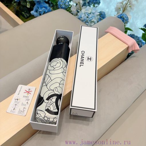 CHANEL Chanel Camellia Classic Returns, Triple Fold Automatic Folding Sunny Umbrella with Chimwpyf8v