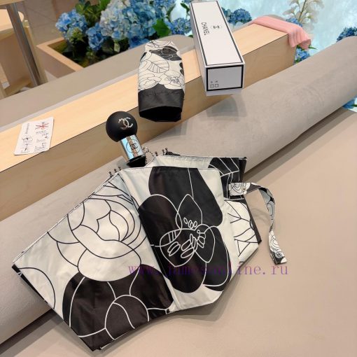 CHANEL Chanel Camellia Classic Returns, Triple Fold Automatic Folding Sunny Umbrella with Chimwpyf8v - Image 6
