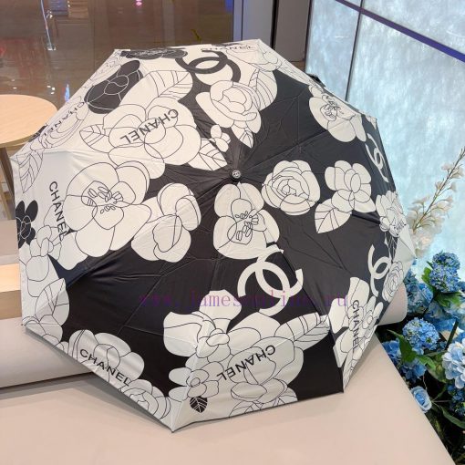 CHANEL Chanel Camellia Classic Returns, Triple Fold Automatic Folding Sunny Umbrella with Chimwpyf8v - Image 10
