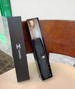 CHANEL metal rose headband, golden noble rose, three fold folding hand opening umbrella, blojd2iltzz