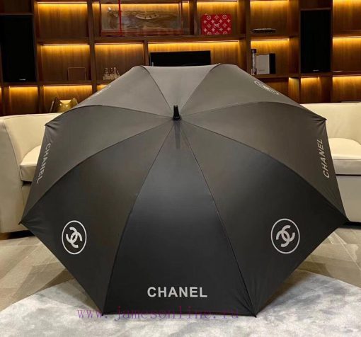 Chanel Summer New Large Logo Black Rain and Rain Long Umbrella Hot Fashion Item, Ultra Lightib2ebvte - Image 2