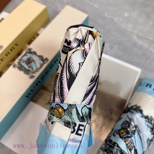 Burberry Light Controller 2024 Summer New Fully Automatic Folding UmbrellaBlack coating suns36dbhoi3 - Image 3