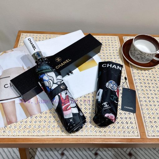 CHANEL Camellia 2024 New Popular Three fold Automatic Folding Umbrella Made of Taiwan Importlm46z1sn - Image 3