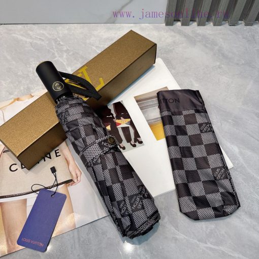 LouVuitton Classic Plaque 2024 Summer New Fully Automatic Folding UmbrellaBlack coating sunsyslf0u0w - Image 2
