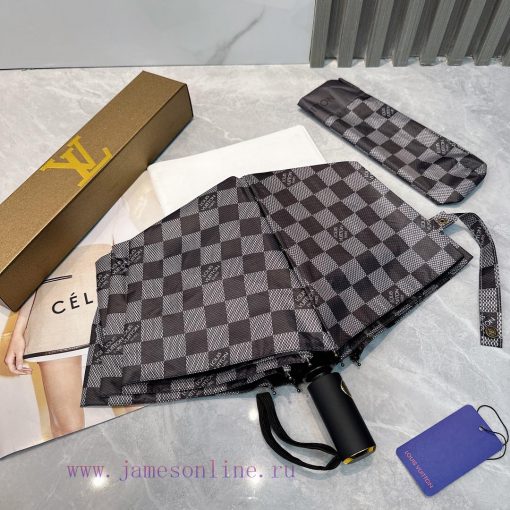 LouVuitton Classic Plaque 2024 Summer New Fully Automatic Folding UmbrellaBlack coating sunsyslf0u0w - Image 5