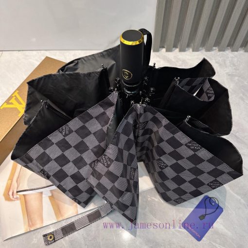LouVuitton Classic Plaque 2024 Summer New Fully Automatic Folding UmbrellaBlack coating sunsyslf0u0w - Image 6