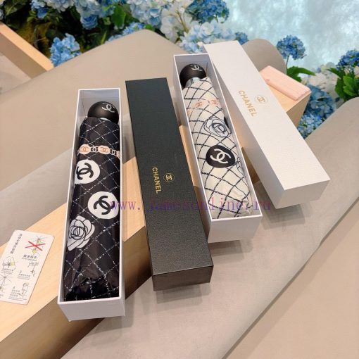 CHANEL tea flower three fold automatic folding umbrella selects Taiwan imported UV resistanth6by262u