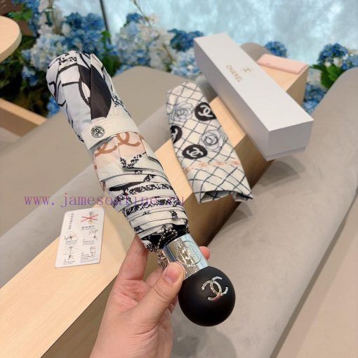 CHANEL tea flower three fold automatic folding umbrella selects Taiwan imported UV resistanth6by262u - Image 5