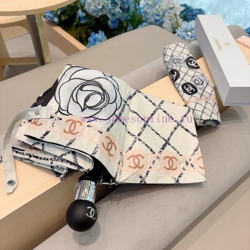 CHANEL tea flower three fold automatic folding umbrella selects Taiwan imported UV resistanth6by262u - Image 6