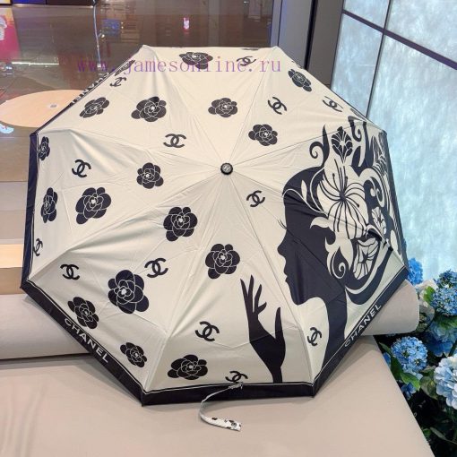 CHANEL 2024 new three fold automatic folding umbrella with exquisite workmanship, stylish an3ipp4iu0 - Image 9