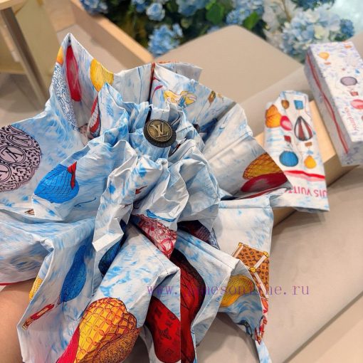 LOUIS VUITTON Louis Vuitton hot air balloon five fold hand-held umbrella with new coating te3acixne8 - Image 5