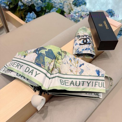 CHANEL's green rose five fold manual folding umbrella is made of Taiwan imported UV resistan30wpryhq - Image 6